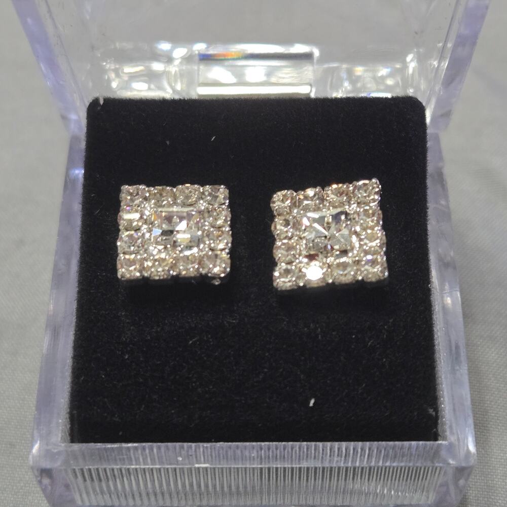 Austrian Crystal Geometric Stud Earrings